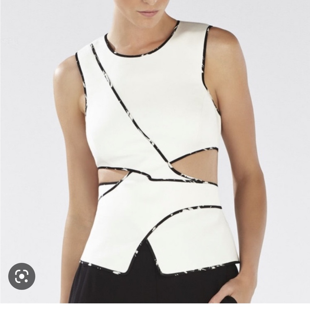 BCBG MaxAzria asymmetrical peplum top